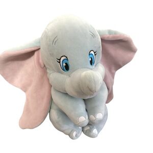 TY Sparkle Dumbo 10" Elephant Disney Stuffed Animal‎ Plush Gray Floppy Pink Ears